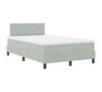vidaXL Lit à Ressorts avec Matelas et lumière LED Gris Clair 120X190 cm en Velours Moderne, élégant, Confortable, Durable, Meubles de Chambre, Double, Petit, Ressorts ensachés