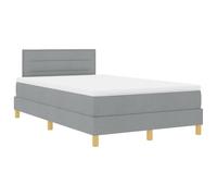vidaXL Lit à Ressorts avec Matelas & lumière LED Gris Clair 120x200 cm en Tissu