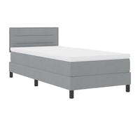 vidaXL Lit à Ressorts avec Matelas & lumière LED Gris Clair 90X190 cm Design Moderne surmatelas et éclairage sous lit pour Une déco stylée Cadre mobilier Protecteur à Ressorts en Mousse