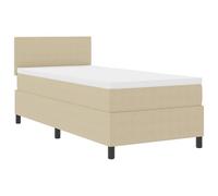 vidaXL Lit à Ressorts avec Matelas & Lumière LED Vert Gris 90x200 cm Tissu en Velours Côtelé