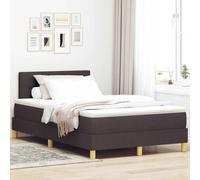 vidaXL Lit à ressorts avec matelas Marron foncé 120 x 190 cm tissu