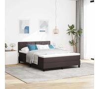 vidaXL Lit à Ressorts avec Matelas Marron foncé 160 x 200 cm Tissu, Design de lit élégant, déco de Chambre Moderne, Cadre stylé, Solution Sommeil Pratique, sommier Robuste, Polyvalent