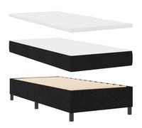 vidaXL Lit à Ressorts avec Matelas Noir 100 x 200 cm Tissu, Lit Box Moderne et Durable, Matelas en Mousse, Cadre LED, tête réglable, Confort au Sommeil
