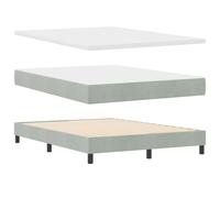 vidaXL Cadre de lit en Velours Gris Clair 140X200 cm Double rembourré avec Design Robuste et Lattes en contreplaqué pour Un mobilier de Chambre Moderne