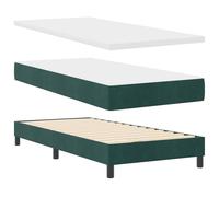 vidaXL Lit à Ressorts avec Matelas Noir 100x200 cm en Velours, Lit en Velours Chic, Chambre Moderne avec tête Ajustable, sommier Pratique et Matelas en Mousse