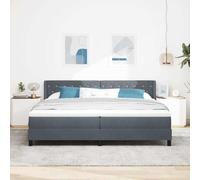 vidaXL Lit à Ressorts avec Matelas Noir 100x200 cm en Velours, Lit en Velours Chic, Chambre Moderne avec tête Ajustable, sommier Pratique et Matelas en Mousse