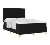 vidaXL Lit à Ressorts avec Matelas Noir 140 x 190 cm Tissu, Déco Chambre, Cadre de lit Moderne, Matelas Medium Ferme, Soutien Ergonomique Durable, chez Vous