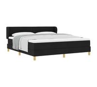 vidaXL Lit à Ressorts avec Matelas Noir 180 x 200 cm Tissu, Lit Moderne rectangulaire, Matelas Box Spring Durable, Meuble stylé, ergonomie pour Un Sommeil Top