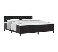 vidaXL Lit à Ressorts avec Matelas Noir 180 x 200 cm Velours | Mousse qui absorbe les chocs et soulage la pression, Tissu velouté doux et élégant, Ressorts individuels qui s'adaptent bien