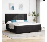 vidaXL Lit à Ressorts avec Matelas Noir 200 x 200 cm Velours, Tête de lit Chic, lit Box Spring Moderne, Matelas rectangulaire et Cadre, Solution Sommeil pour Une Chambre Cozy