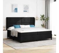 vidaXL Lit à Ressorts avec Matelas Noir 200x200 cm Tissu