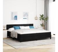 Vidaxl Lit À Ressorts Avec Matelas Noir 200x200 Cm Tissu Noir