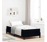 vidaXL Lit à ressorts avec matelas Noir 90 x 190 cm tissu 3398453