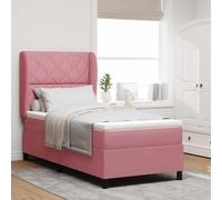 vidaXL Lit à Ressorts avec Matelas Rose 100 x 200 cm Velours, Lit Moderne Chic, tête de lit Ajustable, Matelas à Ressorts ensachés, mobilier élégant pour Une Nuit paisible.