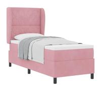 vidaXL Lit à Ressorts avec Matelas Rose 200 x 80 cm Velours | Super pour absorber les chocs et le bruit, Un tissu trop confortable et stylé, Le bon équilibre entre soutien et confort