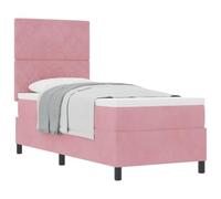 vidaXL Lit à Ressorts avec Matelas Rose 80 x 200 cm Velours | Toucher doux et confortable, S’ajuste à la forme de ton corps, Idéal pour toutes les positions de sommeil