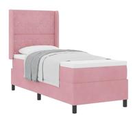 vidaXL Lit à Ressorts avec Matelas Rose 80 x 200 cm Velours | Un toucher super agréable pour un maximum de confort, Un support solide et flexible, Répartit bien le poids pour améliorer