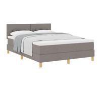 vidaXL Lit à ressorts avec matelas taupe 140x190 cm Tissu