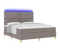 vidaXL Lit à Ressorts avec Matelas Taupe 180 x 200 cm Tissu, Lit King-Size Moderne, sommier rectangulaire, Matelas en Mousse Confortable, tête de lit Polyester pour Nuits durables.