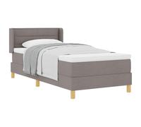 vidaXL Lit à Ressorts avec Matelas Taupe 200 x 100 cm Polyester, Mobilier de Chambre Moderne, tête de lit réglable, Matelas Ressorts ensachés, lit en pin, Design Ergonomique, Finition stylée