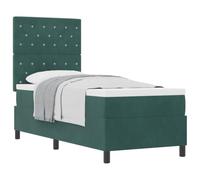 vidaXL Lit à Ressorts avec Matelas Vert foncé 80 x 200 cm Velours | Un tissu agréable qui te garde cosy, Ils sont faits pour durer et bien soutenir, Pour un confort au top avec une bonne