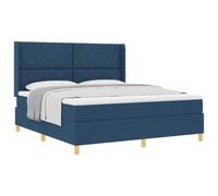 vidaXL Lit à Ressorts avec tête de lit Bleu 180 x 200 cm Tissu | le textile respirant te garde à l'aise pendant longtemps, ils épousent ton corps pour un sommeil de ouf, soutient ton corps