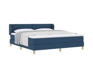 vidaXL Lit à Ressorts avec tête de lit Bleu 180 x 200 cm Tissu | S'adapte nickel à la forme de ton corps, Apporte un confort juste comme il faut pour une bonne nuit, Fait en polyester qui