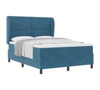 vidaXL Lit à Ressorts avec tête de lit Bleu foncé 200 x 140 cm Velours | Super doux et agréable, avec une texture qui fait envie, Un soutien personnalisé qui dure, Super pour amortir les chocs et