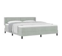 vidaXL Lit à Ressorts avec tête de lit Gris Clair 200 x 180 cm Velours
