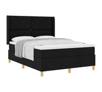 vidaXL Lit à Ressorts avec tête de lit Noir 140 x 190 cm Tissu