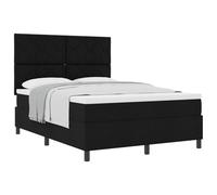 vidaXL Lit à Ressorts avec tête de lit Noir 140 x 190 cm Tissu | Ce lit a une housse en tissu super tendance qui s'intègre trop bien dans les décos d'aujourd'hui, Le tissu ultra doux est