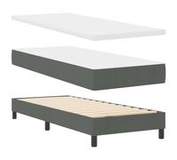 vidaXL Lit à Ressorts avec tête de lit réglable, Gris foncé, 80 x 200 cm. Tissu Moderne, Housse Amovible, Mousse Haute densité, idéal pour la Chambre. Ensemble Matelas et Cadre Multi-Zone.
