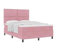 vidaXL Lit à Ressorts avec tête de lit Rose 140 x 190 cm Velours | Soutient ton corps et soulage la fatigue, Sensation luxueuse pour un sommeil cosy, Juste ce qu'il faut pour ceux qui dorment