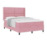vidaXL Lit à Ressorts avec tête de lit Rose 140 x 200 cm Velours | Une sensation trop agréable avec une texture lisse, Super soutien et absorption des chocs, Soulagement adaptable de la
