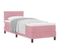 vidaXL Lit à Ressorts avec tête de lit Rose 80 x 200 cm Velours | Une sensation agréable pour un confort au top, Super soutien et flexibilité, Absorbe les chocs et s'adapte à ton corps