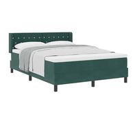vidaXL Lit à Ressorts avec tête de lit Vert foncé 200 x 160 cm Velours | Doux et stylé, Offre un super soutien et s'adapte à ton corps, Te garde à l'aise et régule la température