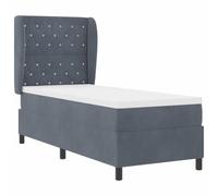 vidaXL Lit à Ressorts avec Un Matelas Gris foncé de 80 x 200 cm en Velours, système de Poches, Housse Amovible. Moderne, Parfait pour la Chambre, Style Contemporain, Confort au Top pour Bien Dormir.