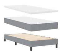 vidaXL Lit à Ressorts Gris Clair avec Matelas 90x190 cm en Tissu