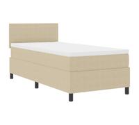 vidaXL Lit à Ressorts Gris Clair et Blanc 203 x 100 x 88 cm, Lit Ajustable, sommier Moderne, Matelas rectangulaire en Mousse, idéal pour Un Sommeil Confortable.