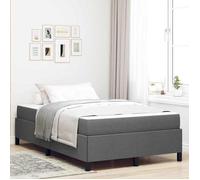 vidaXL Lit à ressorts Gris foncé 120 x 190 cm tissu, Ensemble de lit box spring moderne, solide, cadre rectangulaire, 3398844