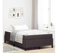 Vidaxl Lit À Ressorts Marron 120 X 190 Cm Tissu, Bois Engineered