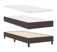 vidaXL Lit à Ressorts avec Matelas Marron foncé 100 x 200 cm, en Design Blocs de Foam multizone, moyennement Souple, Cadre en Bois, tête de lit Murale, Tissu et Ensemble de matériaux pour Le mobilier