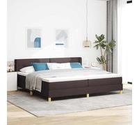 vidaXL Lit à Ressorts Marron foncé 200 x 200 cm avec tête de lit réglable et Boutons rembourrés. Matelas de fermeté Moyenne, Cadre en Bois. Housses Amovibles et lavables. Mobilier de Chambre Moderne,