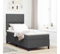 vidaXL Lit à Ressorts, Matelas et LED Gris foncé, 100 x 200 cm, Cadre en Tissu pour la Chambre. C'est élégant et Comfy, avec Un Design Moderne et Une Bonne Disposition.