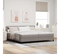 vidaXL Lit à Ressorts Moderne avec Matelas & LED 200X200 cm Tissu Gris Anti-Taches Confortable Chic Mobilier de Maison Chambre à Coucher Surmatelas en Mousse Protège-Matelas Housse de Matelas Pad
