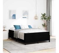 vidaXL Lit à ressorts Noir 160 x 200 cm tissu, Ensemble de lit box spring moderne, solide, cadre rectangulaire 3398873