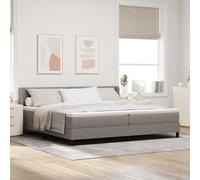 vidaXL Lit à Ressorts Taupe avec têtière réglable, 200 cm, Design Moderne, Housse Amovible, Mousse Haute densité, mobilier pour Chambre à Coucher, Ensemble Matelas et Cadre de lit Multi Zones