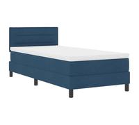 vidaXL Lit à sommier à Ressorts avec Matelas et LED Bleues 90x200 cm en Tissu