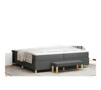 vidaXL Lit à Sommier avec Matelas & Banc Gris Clair 80X200 cm Tissu | Design Moderne avec Surmatelas Idéal pour Chambres Chambres d'amis Mobilier de Chambre Protecteur en Mousse