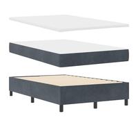 Vidaxl Lit À Sommier Avec Matelas & Banc Gris Foncé 120x190 Cm Velours